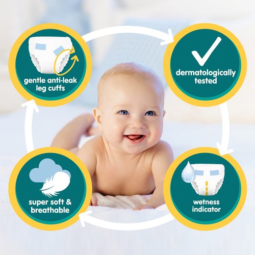Nutmeg Newborn Nappies Size 2 x 60 pack