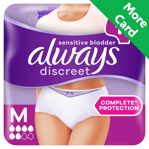 Always Discreet Underwear Incontinence Pants Normal Medium 12 pack