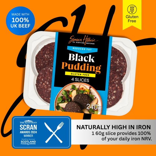 Simon Howie Reduced Fat Gluten Free Sliced Black Pudding 240g