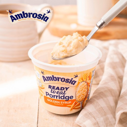 Ambrosia Ready to Eat Porridge Oat Cereal Pot Golden Syrup 210g