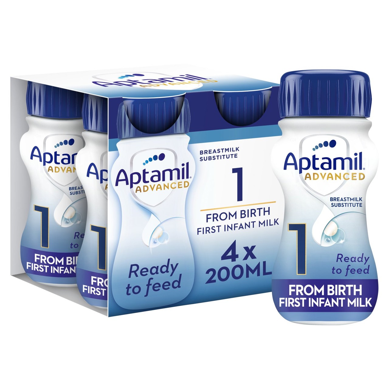 Aptamil Advanced 1 First Infant Milk From Birth 4 x 200ml