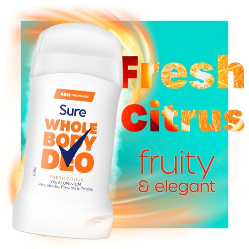 Sure Women Fresh Citrus Whole Body Deodorant Stick 48h Odour Control   50ml