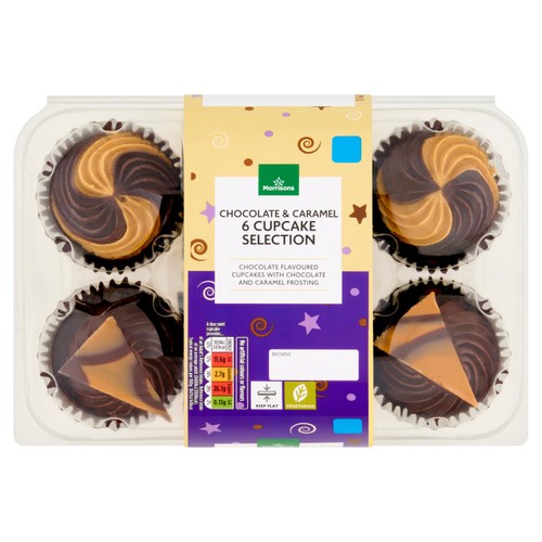 Morrisons Chocolate & Caramel Cupcakes 6Pk