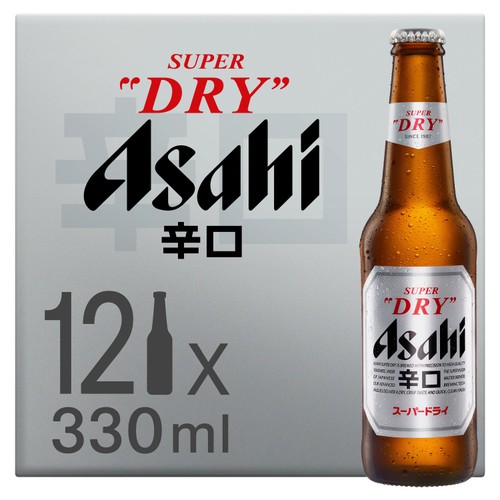 Asahi Super Dry Beer Lager Bottles 12x330ml