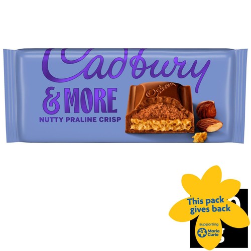 Cadbury Dairy Milk &More Nutty Praline Crisp Chocolate Bar 