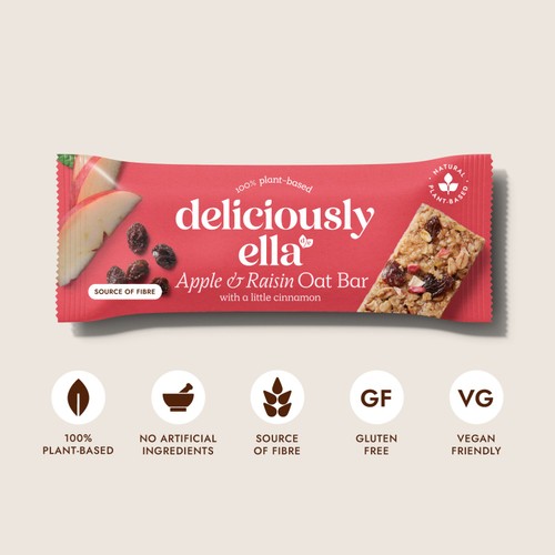 Deliciously Ella Apple, Raisin & Cinnamon Oat Bars Multipack 3x50g