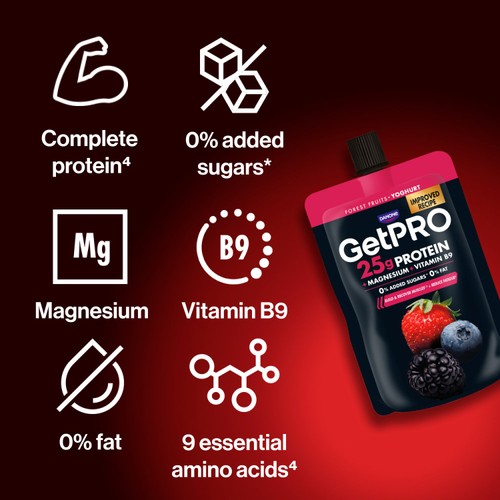Getpro Forest Fruits 25g High Protein Yoghurt Pouch 