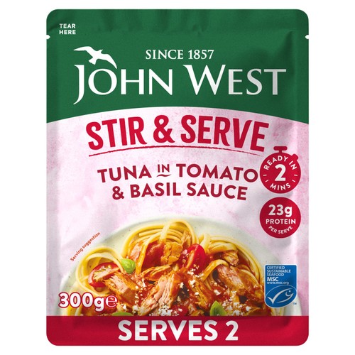 John West Stir & Serve Tuna in Tomato & Basil Sauce   300g