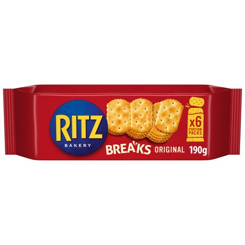 Ritz Breaks Original Crackers Snack Lunchbox 6 Pack Multipack