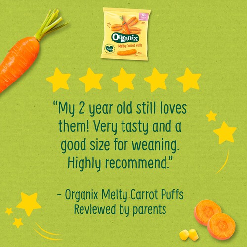  Organix Melty Carrot Puffs 7+ Months Stage 2