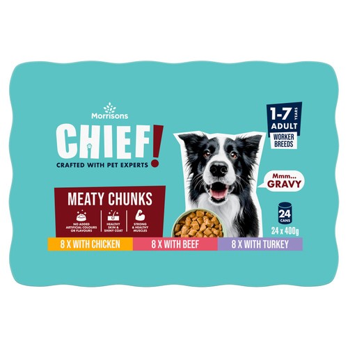 Morrisons Worker Dog Food Meat Chunks In Gravy