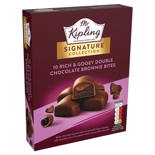 Mr Kipling Signature Double Chocolate 10  Gooey Brownie Bites