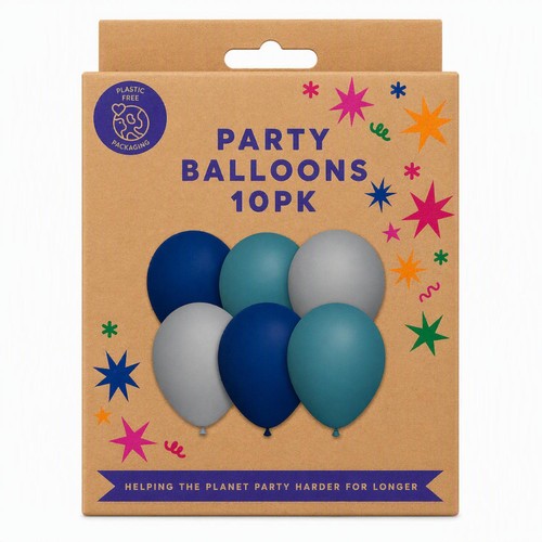 Mad Party Blue Latex Balloons 10Pk