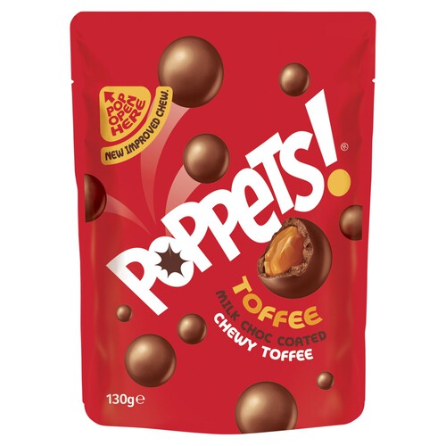 Poppets Toffee Milk Choc Coated Chewy Toffee 