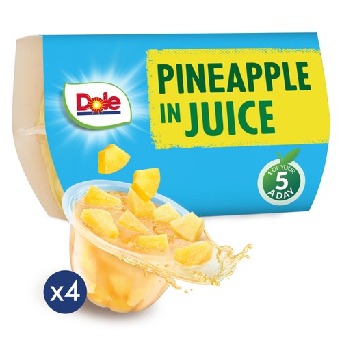 Dole Pineapple Fruit Bowls 4x113g