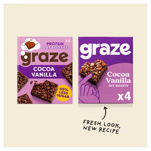 Graze Protein Bites 4 Cocoa Vanilla Oat Squares