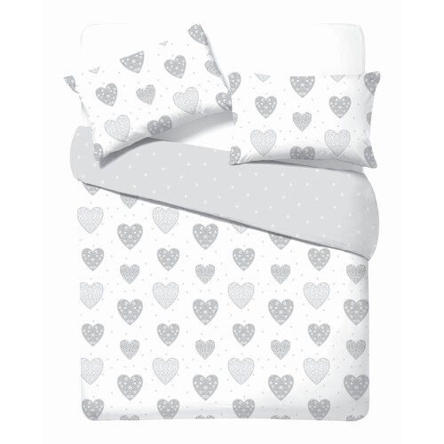 Nutmeg Easy Care Artisan Heart Duvet Set King