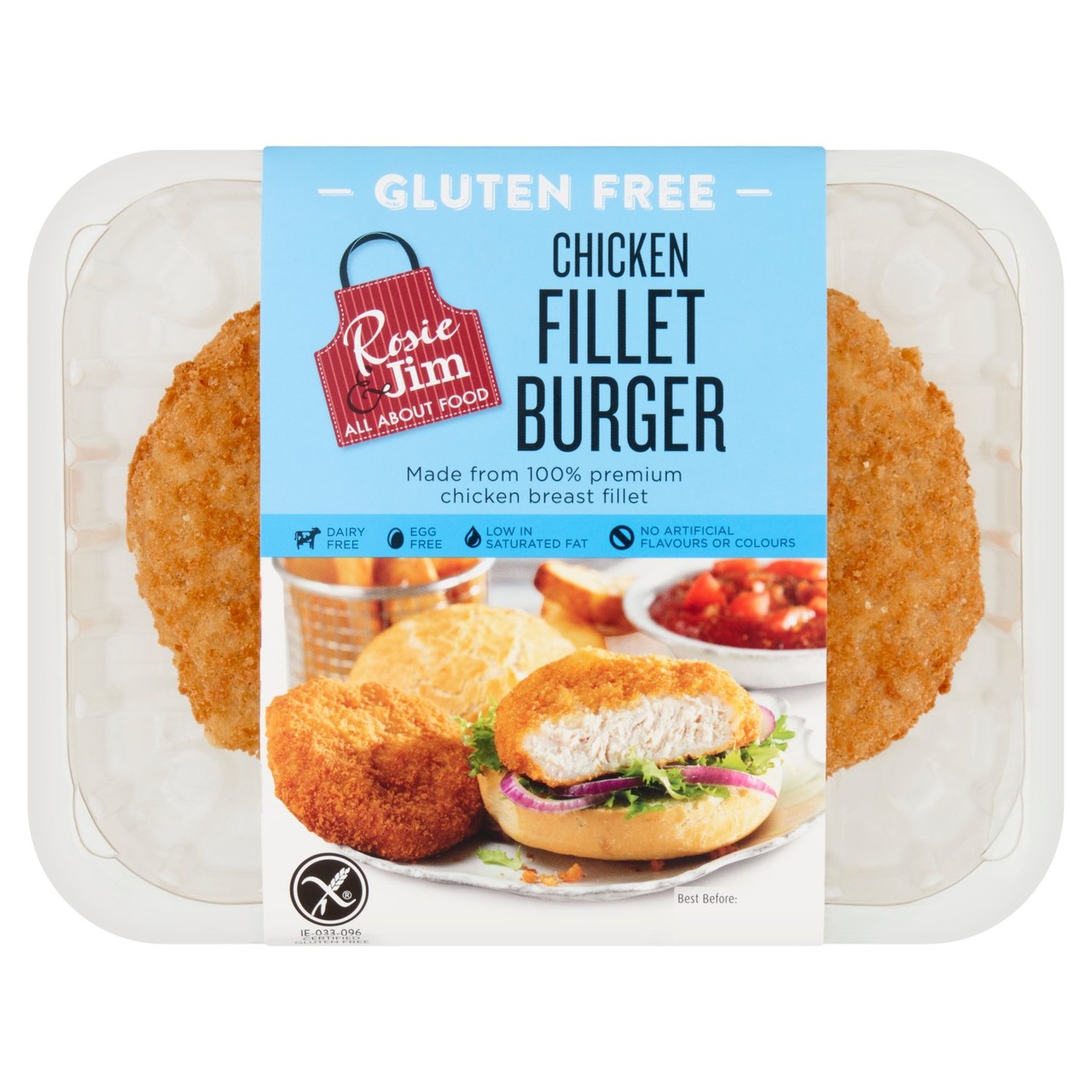 Rosie & Jim Gluten Free Breaded Chicken Burger 290g