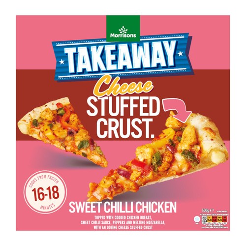 Morrisons Stuffed Crust Sweet Chilli Chicken Pizza 500g