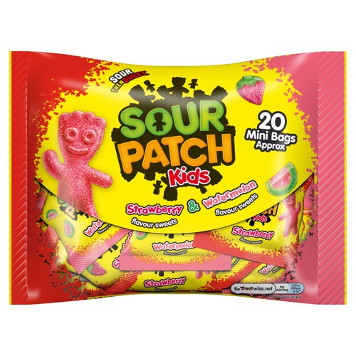 Sour Patch Kids Strawberry & Watermelon Treatsize Sweets Multipack Bag 350g