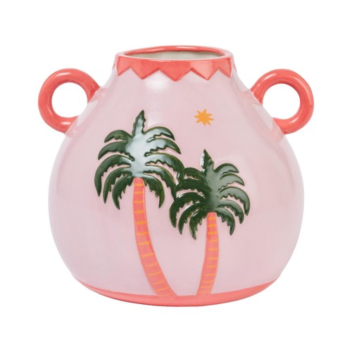 Nutmeg Home Palm Tree Embossed Vase