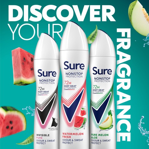 Sure Antiperspirant Deodorant Nonstop Protection Watermelon & Cactus 250ml