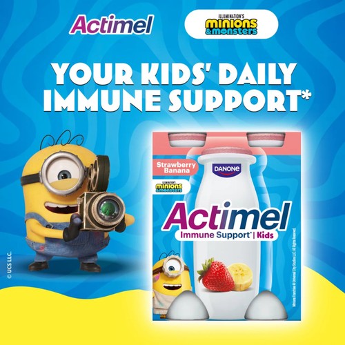 Actimel Kids Strawberry & Banana Yogurt Drinks