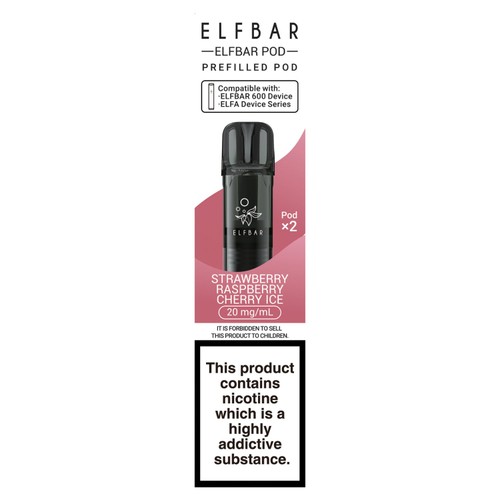Elf Bar 600 Pod X2 Strawberry Rasp Cherry Ice