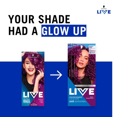 LIVE Colour Moment Semi-Permanent Hair Dye 094 Purple Punk