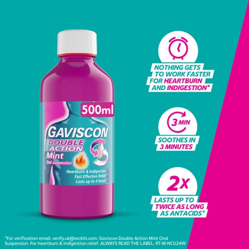 Gaviscon Double Action Liquid Mint 500ml