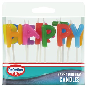 Dr. Oetker Lettered Happy Birthday Candles | Morrisons