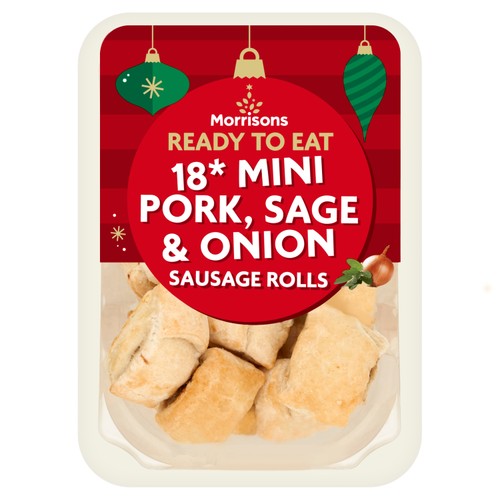 Morrisons 18 Mini Pork, Sage & Onion Sausage Rolls 180g