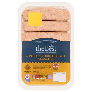 Morrisons The Best 6 Thick Pork & Bramley Apple Sausages 400g