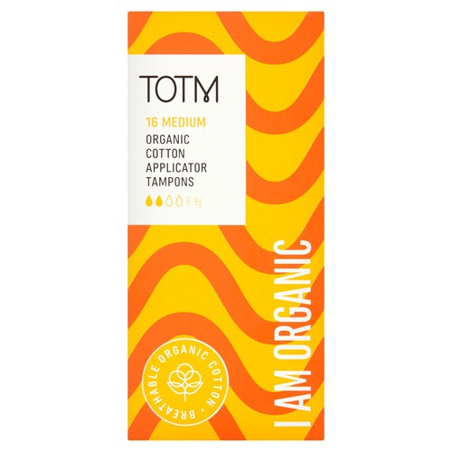 Totm Organic Cotton Applicator Tampons Regular 