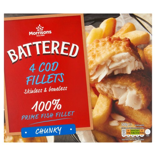 Morrisons 4 Battered Chunky Cod Fillet