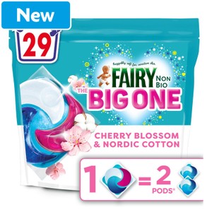 Fairy 21 Washes Non Bio the Big One Cherry Blossom & Nordic Cotton Pods