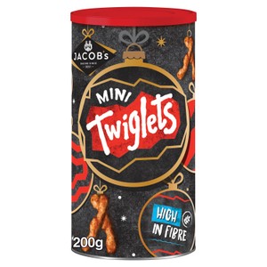 Jacob's Mini Twiglets Original Baked Snacks Christmas Tub 200g