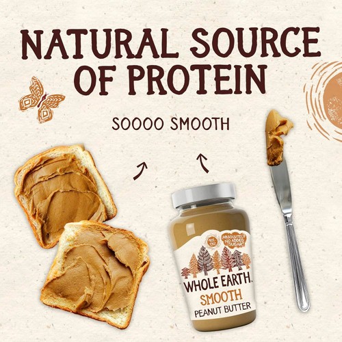 Whole Earth Smooth Peanut Butter   454g