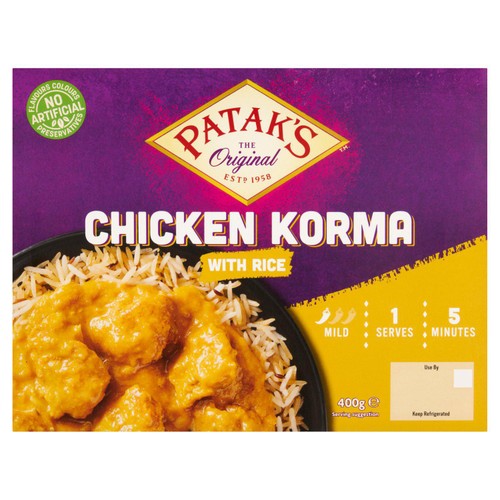 Patak's Chicken Korma with Rice 400g