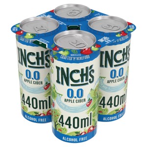 Inchs 0.0% Alcohol Free Apple Cider Cans 4 x 440ml