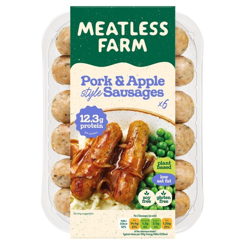 Meatless Farm Pork & Apple Style Sausages 300g