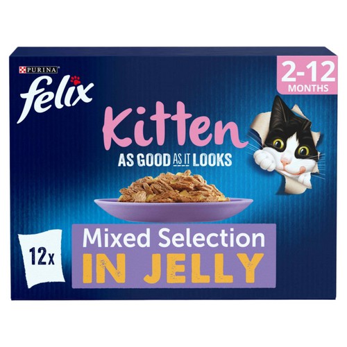 FELIX As Good As it Looks Kitten Mixed in Jelly Wet Cat Food 12x85g