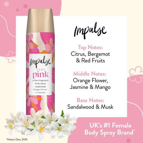 Impulse Very Pink Body Spray Deodorant