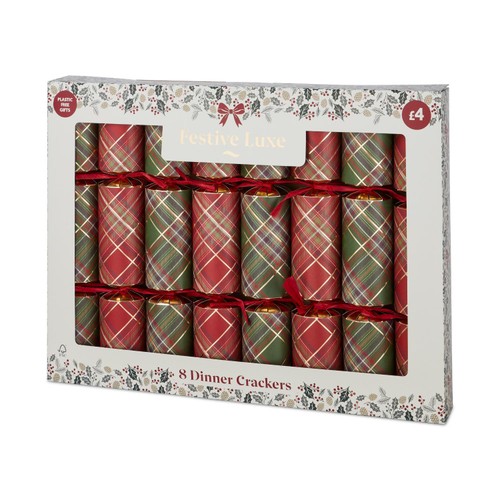 Morrisons Tartan Dinner Crackers 8 Pack