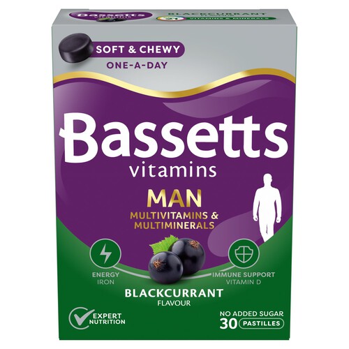 Bassetts Vitamins Man Blackcurrant Multivitamins & Minerals 30s