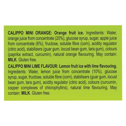 Calippo Mini Orange & Lime Ice Lollies  5 x 80ml