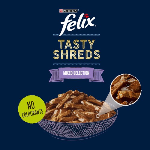 Felix Tasty Shreds Mixed Selection In Gravy Wet Cat Food