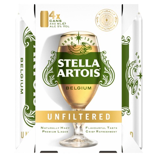 Stella Artois Unfiltered Can 4x440ml