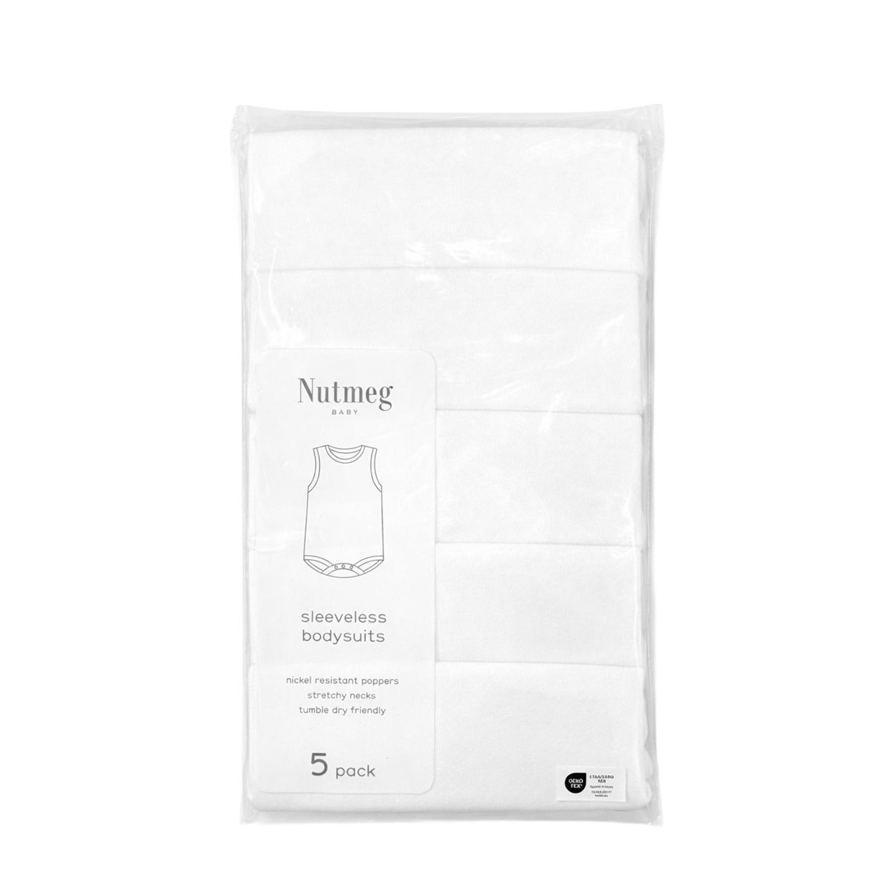 Nutmeg 2-3 Years Baby White Sleeveless Bodysuits