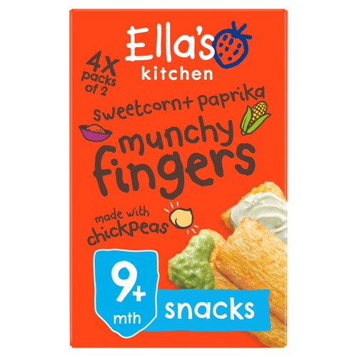 Ella's Kitchen Sweetcorn and Paprika Munchy Fingers Multipack Baby Snack